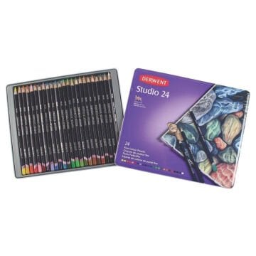 Derwent Studio Pencils Kuru Boya Kalemi 24lü Teneke Kutu