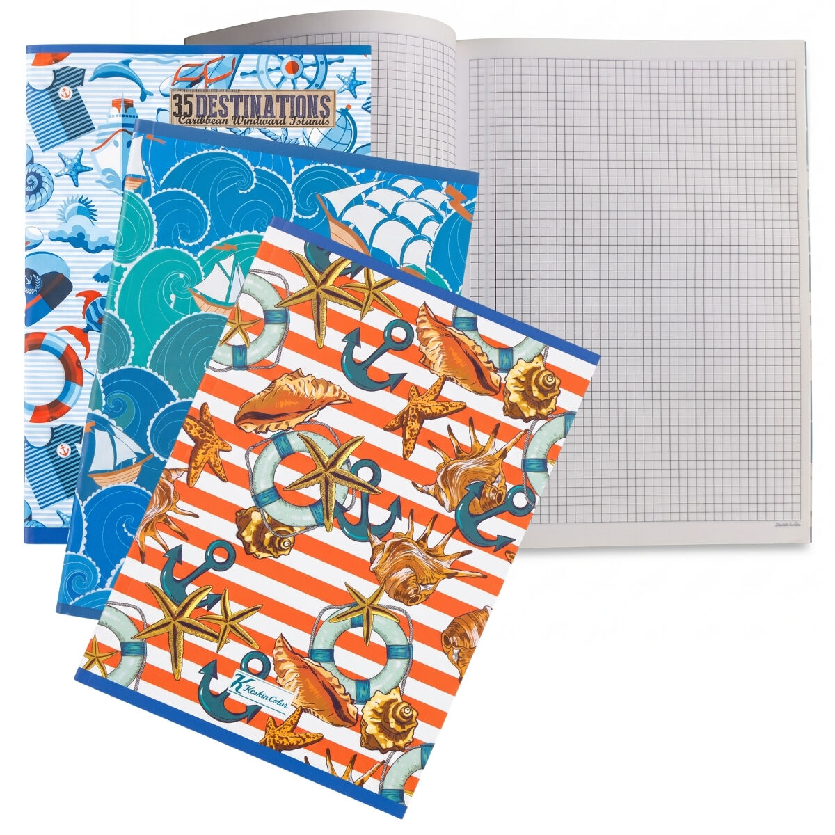 Keskin Color PP Kapak 60gr A4 40yp Kareli Retro Deniz Defter