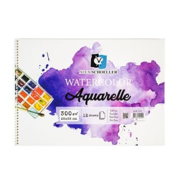 Alex Schoeller Aquarelle Sulu Boya Defteri 300gr 25x35cm 12yp Spiralli ALX-919