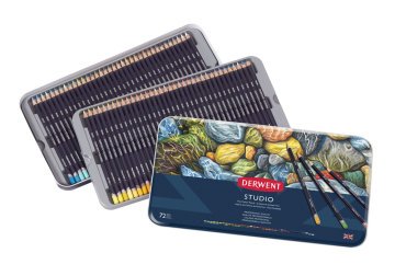 Derwent Studio Pencils Kuruboya Kalemi 72li Teneke Kutu