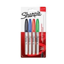 Sharpie Permanent Markör Fine Standart Renkler 4 lü