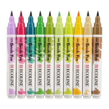 Talens Ecoline Brush Pen 10lu Botanik Renkler