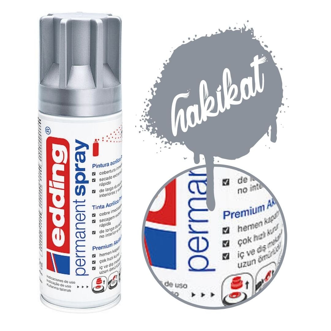 Edding 5200 Permanent Akrilik Sprey 200ml 923 Silver Mat