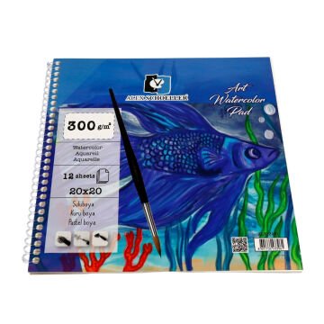 Alex Schoeller Art Sulu Boya Defteri 300gr 20X20cm 12yp Spiralli ALX 3961