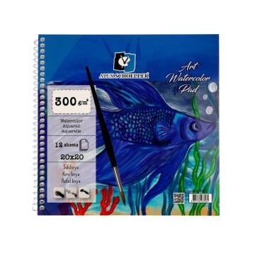 Alex Schoeller Art Sulu Boya Defteri 300gr 20X20cm 12yp Spiralli ALX 3961