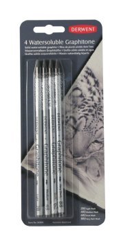 Derwent Watersoluble Graphitone Suda Çözünebilen Ağaçsız Grafit Kalem Seti 4lü Blister