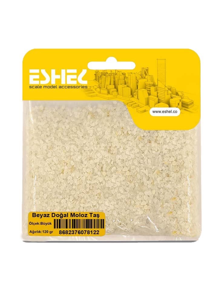 Eshel Maket Beyaz Doğal Moloz Taş Büyük 120gr