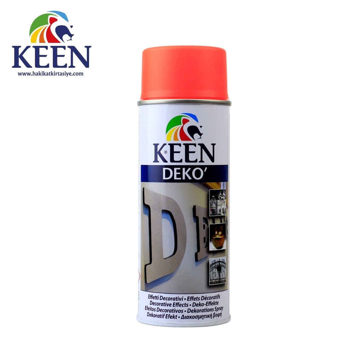 Keen Akrilik Sprey Boya 400ml Deko Fluorescent Red