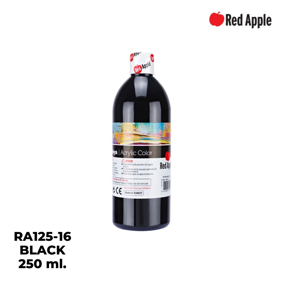 Red Apple Akrilik Boya 250ml 16 Black