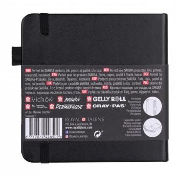 Sakura Eskiz Defteri Sert Kapak Beyaz Kağıt 140gr 12x12cm Siyah