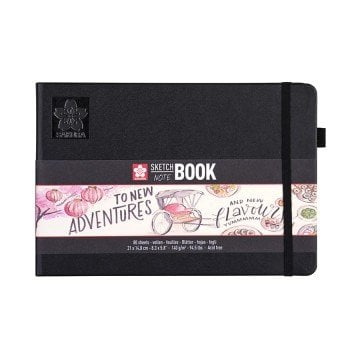 Sakura Eskiz Defteri Sert Kapak Beyaz Kağıt 140gr 21x15cm Siyah