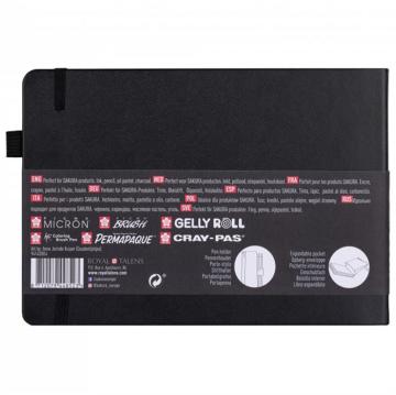 Sakura Eskiz Defteri Sert Kapak Beyaz Kağıt 140gr 21x15cm Siyah