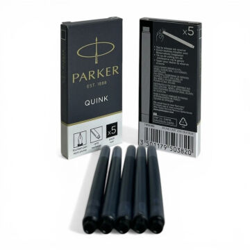 Parker Quink Dolmakalem Mürekkep Kartuşu Büyük 5li Siyah