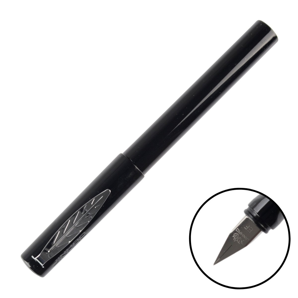 Jinhao Dolma Kalem Yaprak Klipsli Extra Fine Opak Siyah
