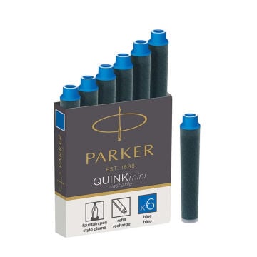 Parker Quink Washable Dolmakalem Mürekkep Kartuşu Mini 5li Mavi