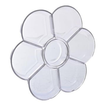 Art Elegant Şeffaf/Beyaz Palet Papatya 17cm 7 Gözlü