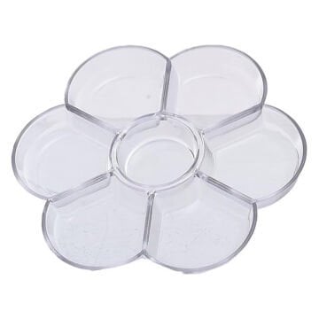 Art Elegant Şeffaf/Beyaz Palet Papatya 17cm 7 Gözlü