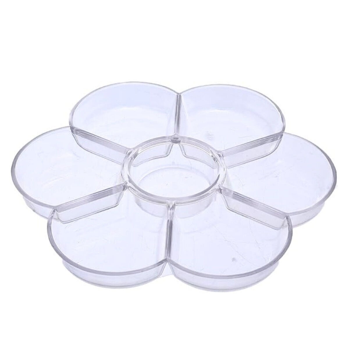 Art Elegant Şeffaf/Beyaz Palet Papatya 17cm 7 Gözlü