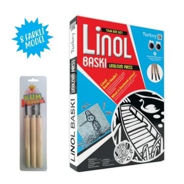 Kumtoys Tam Bir Set Linol Baskı 22x32cm 2.5mm LB-08 Kuşlar