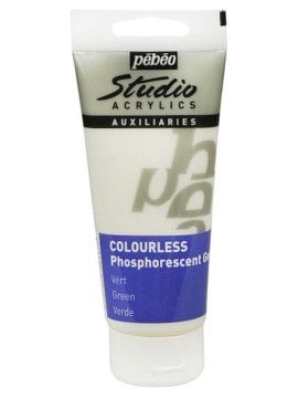 Pebeo Studio Akrilik Boya 100ml 117 Phosphorescent Gel Colourless Green