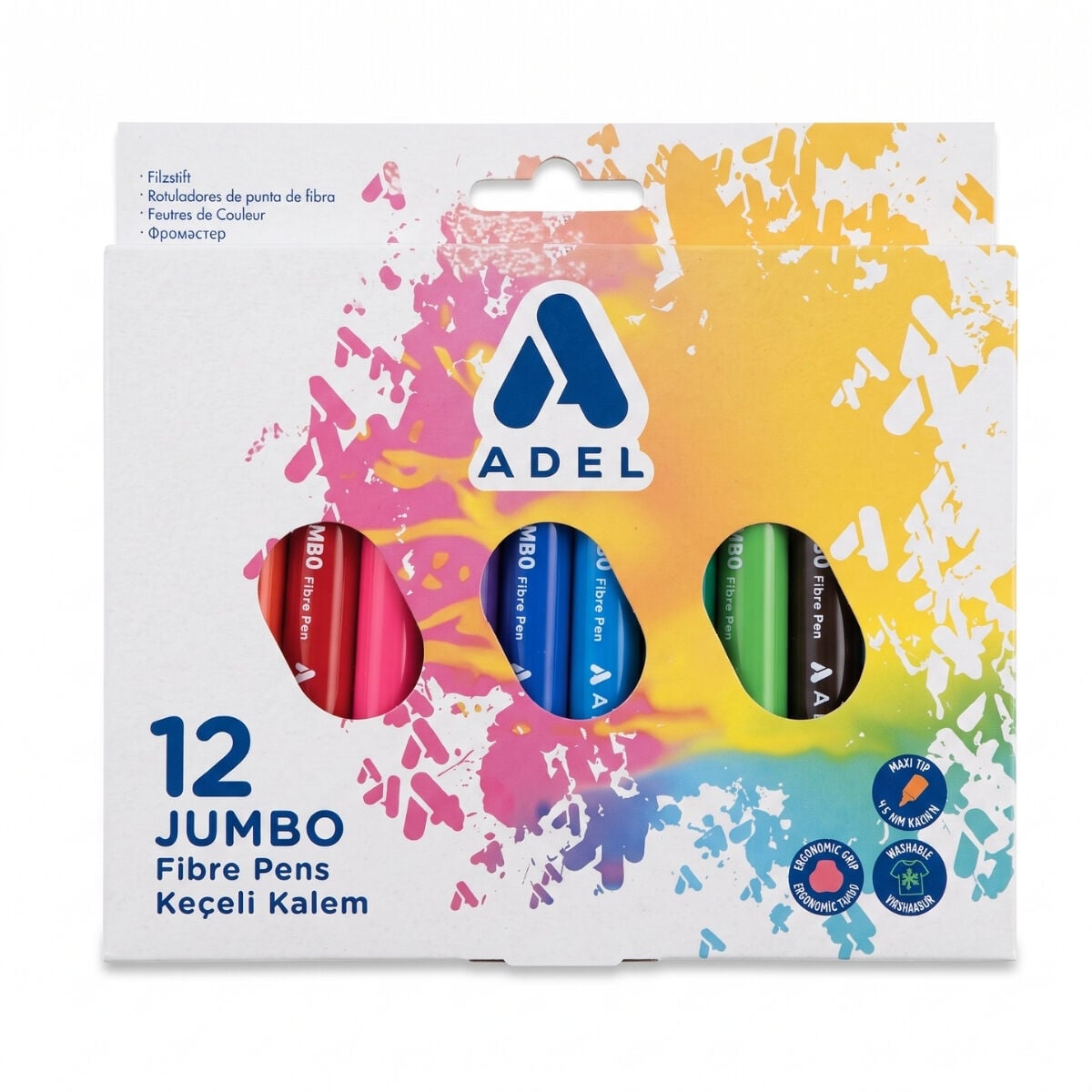 Adel Jumbo Keçeli Kalem 12li
