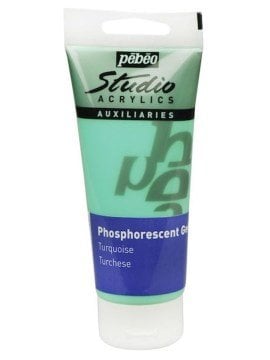 Pebeo Studio Akrilik Boya 100ml Phosphorescent Gel Turquoise