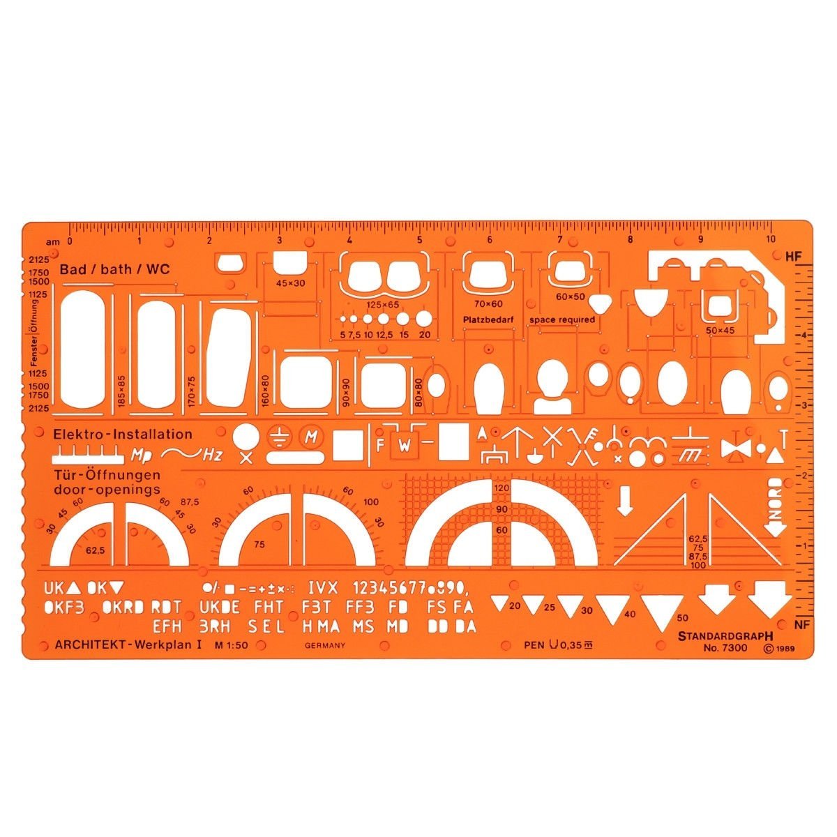Standardgraph Tefriş Şablonu No 7300 Mimari 1/50