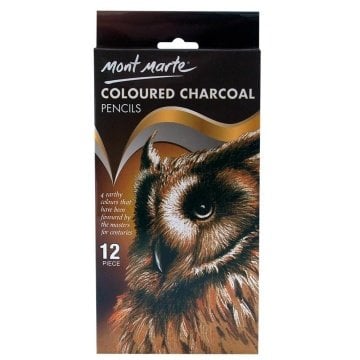 Mont Marte Coloured Charcoal Renkli Kömür Füzen Kalem Seti 12li