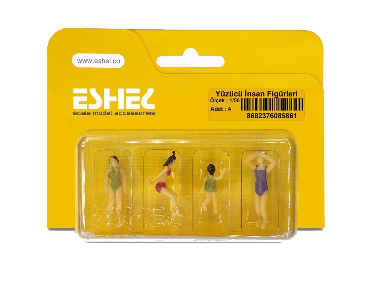 Eshel Maket Yüzücü İnsan Figürleri 1/50 4lü