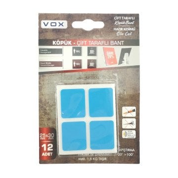 Vox Köpük Çift Taraflı Hazır Kesimli Montaj Bant 25x30mm