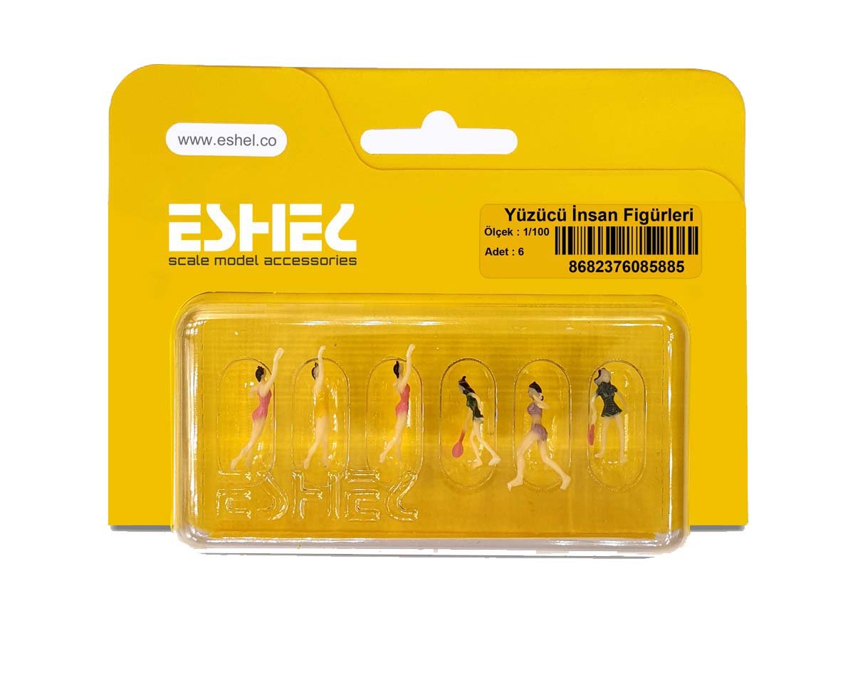 Eshel Maket Yüzücü İnsan Figürleri 1/100 6li