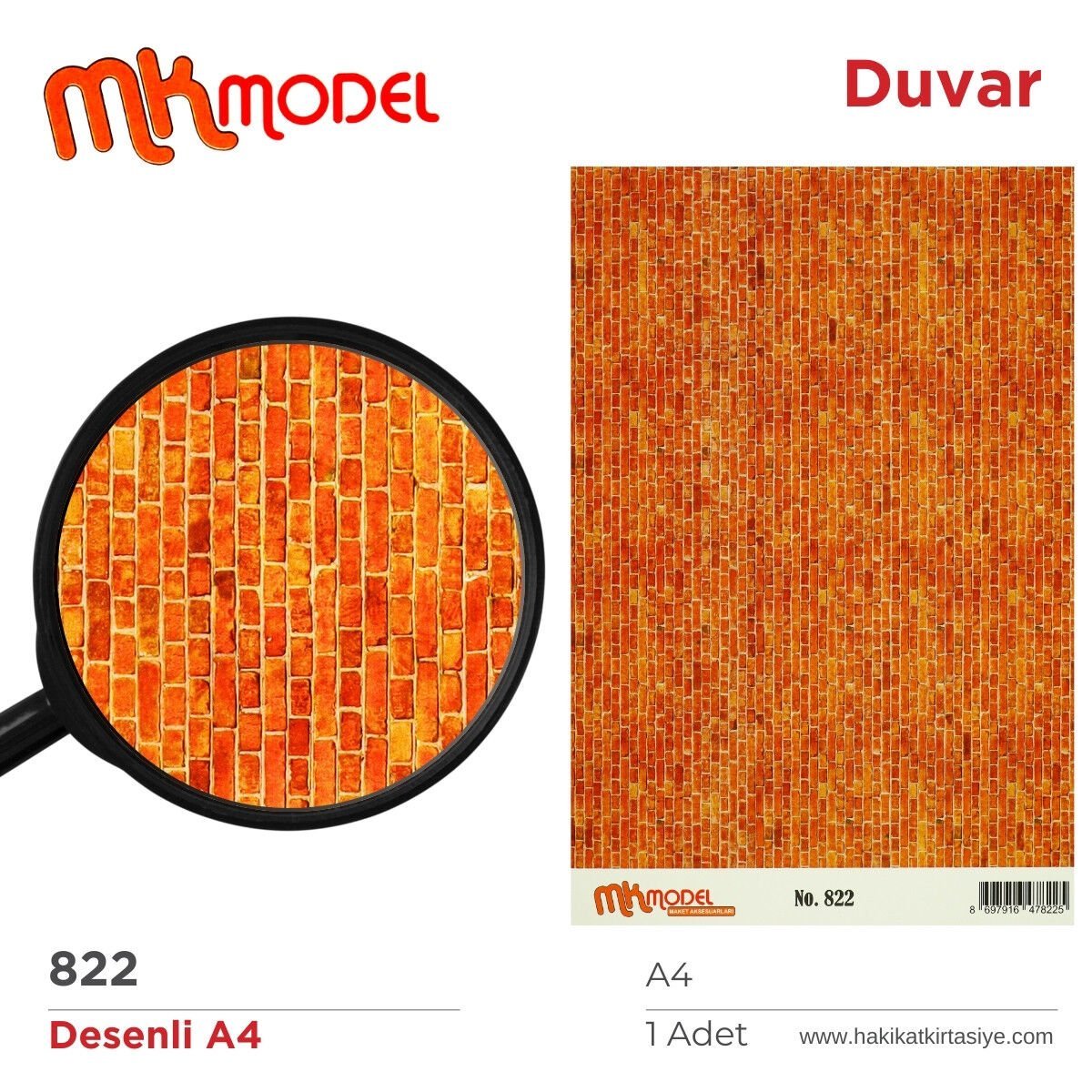 MK Model Desenli A4 No: 822 Duvar