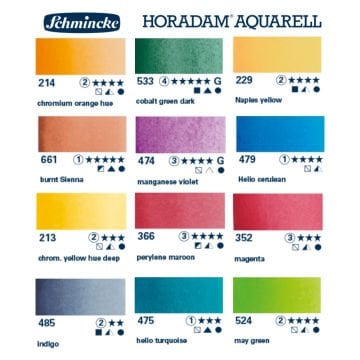 Schmincke Horadam Aquarell Sulu Boya Seti Yarım Tablet 24lü