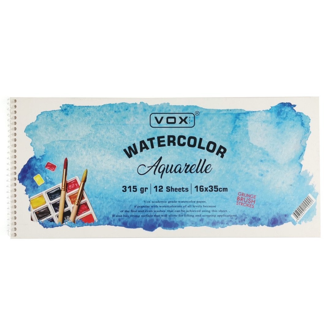 Vox Suluboya Aquarell Resim Defteri 16x35cm 315 Gr 12 Sayfa