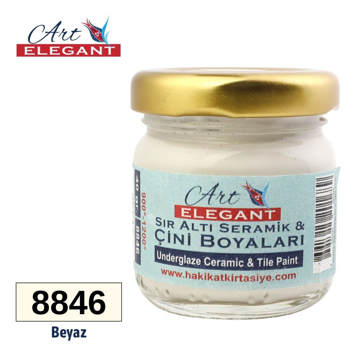 Art Elegant Seramik Ve Çini Boya 40gr 8846 Beyaz