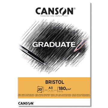 Canson Graduate Bristol Eskiz Çizim Defteri 180gr A3 20yp