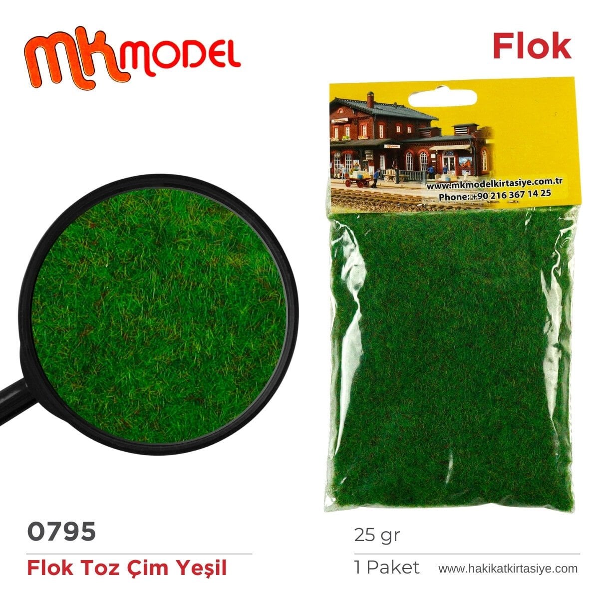 MK Model Flok Toz Çim 25gr 0795 Yeşil