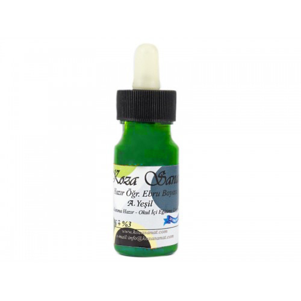 Koza Hazır Ebru Boyası Damlalıklı Açık Yeşil