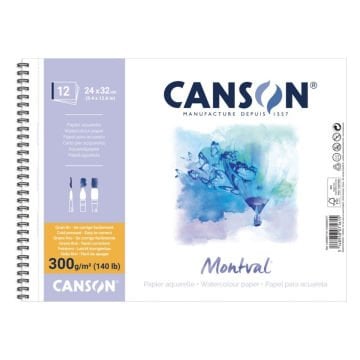 Canson Montval Sulu Boya Defteri Spiralli (24x32cm) 300gr 12yp