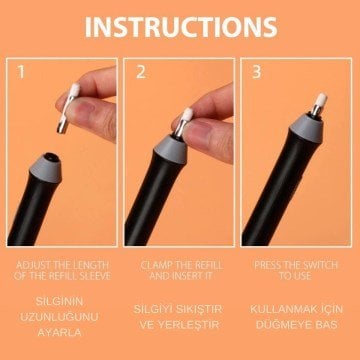 Tenwin Profesyonel Pilli Silgi Yedekli Set