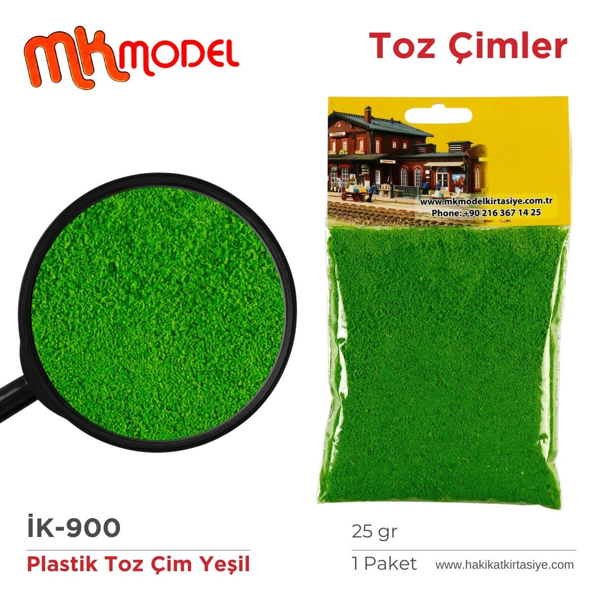 MK Model Plastik Toz Çim 25gr İK900 Yeşil