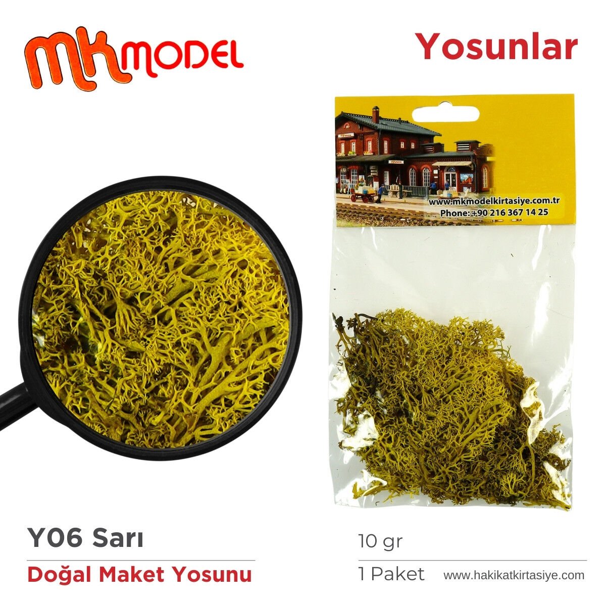 MK Model Doğal Maket Yosun 10gr Y06 Sarı