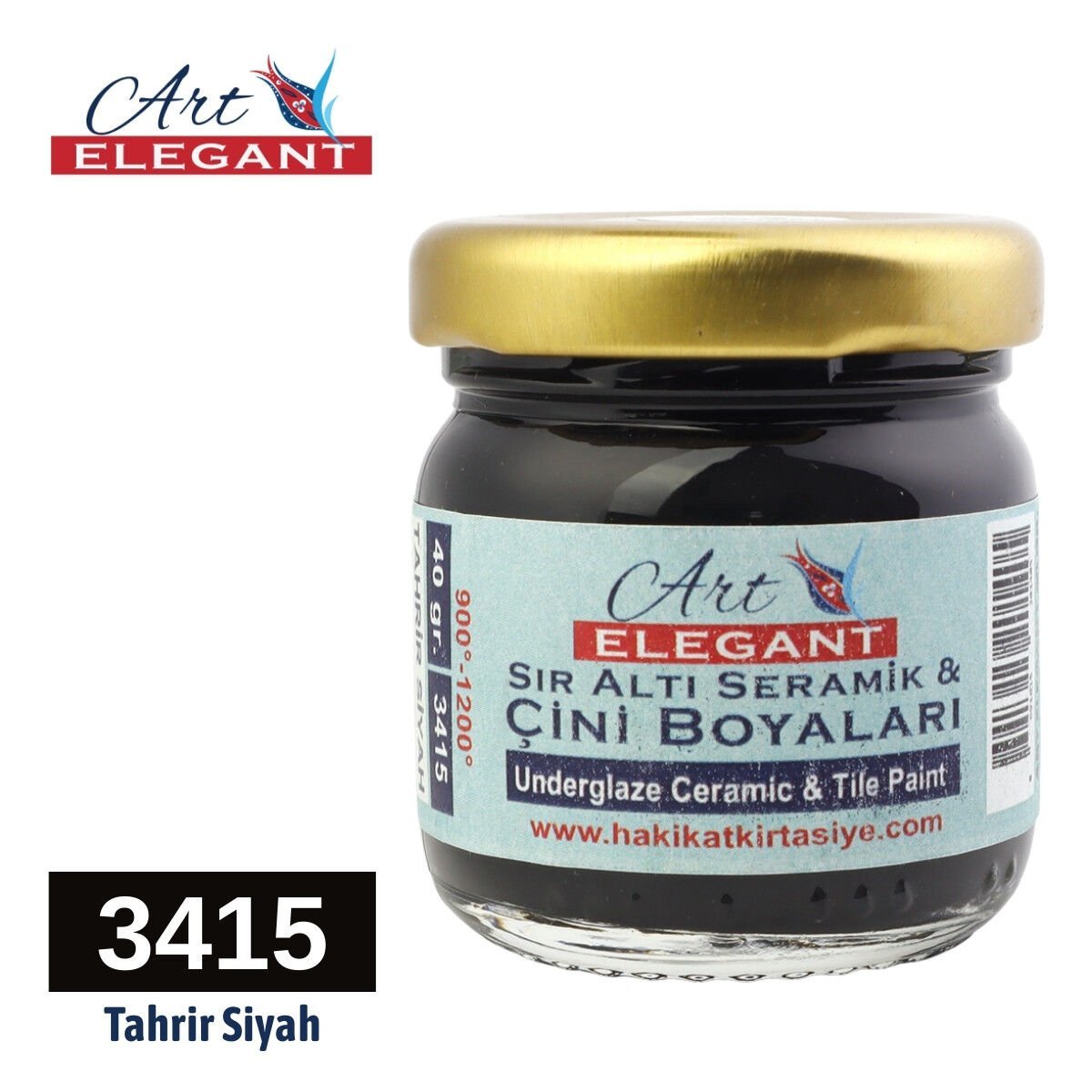 Art Elegant Seramik ve Çini Boya 40gr 3415 Tahrir Siyah