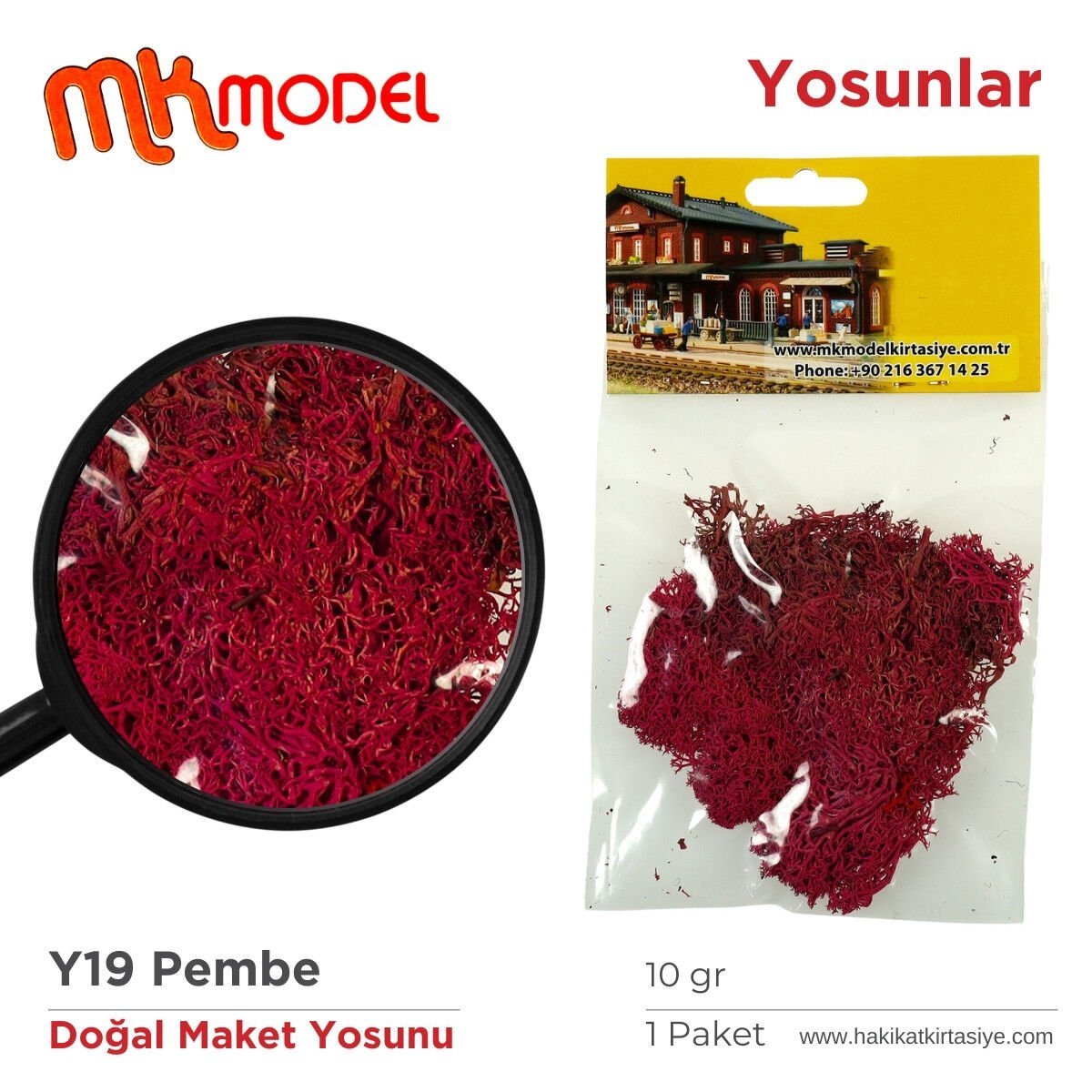 MK Model Doğal Maket Yosun 10gr Y19 Pembe