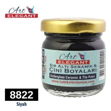 Art Elegant Seramik ve Çini Boya 40gr 8822 Siyah