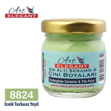 Art Elegant Seramik ve Çini Boya 40gr 8824 İznik Turkuaz Yeşili