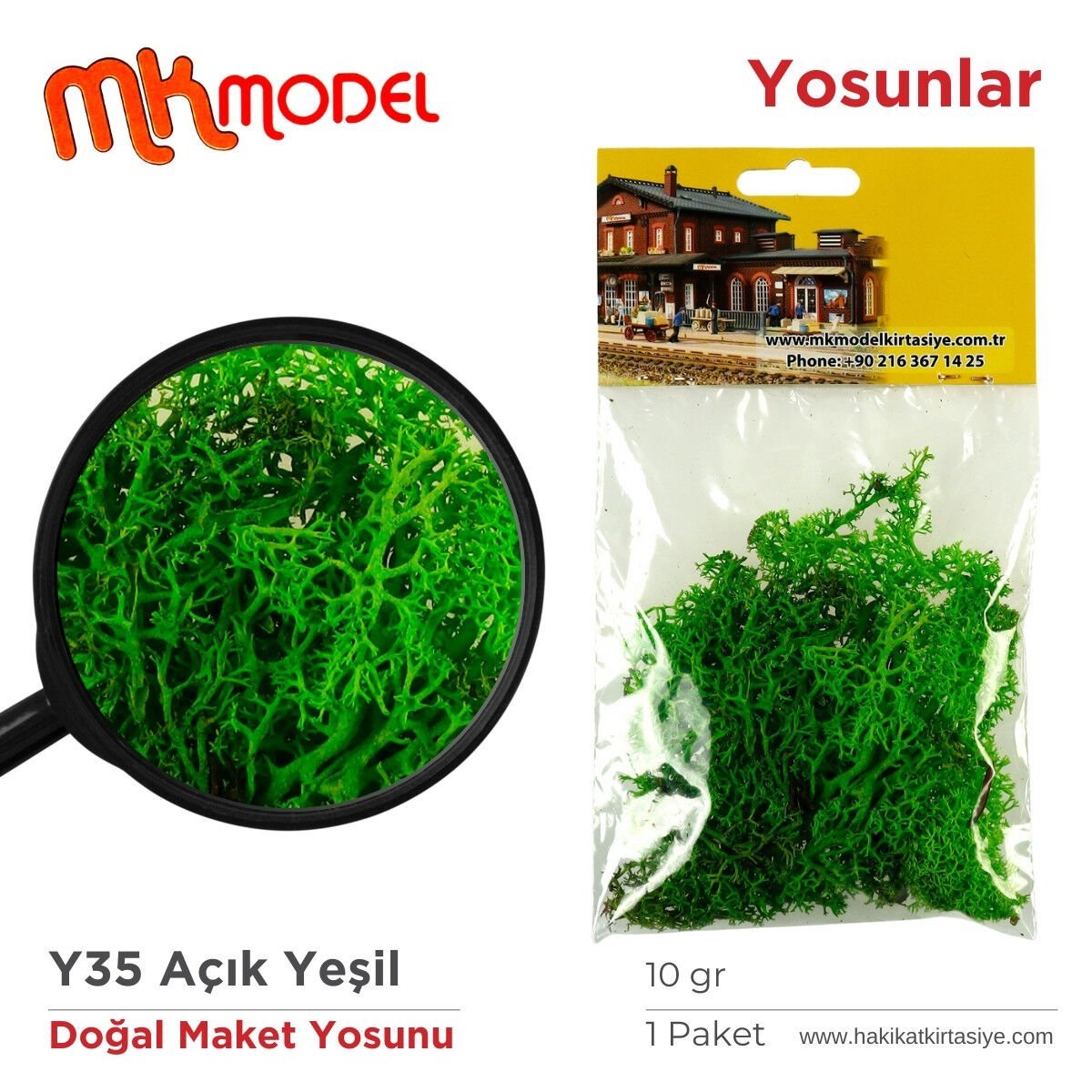 MK Model Doğal Maket Yosun 10gr Y35 Açık Yeşil