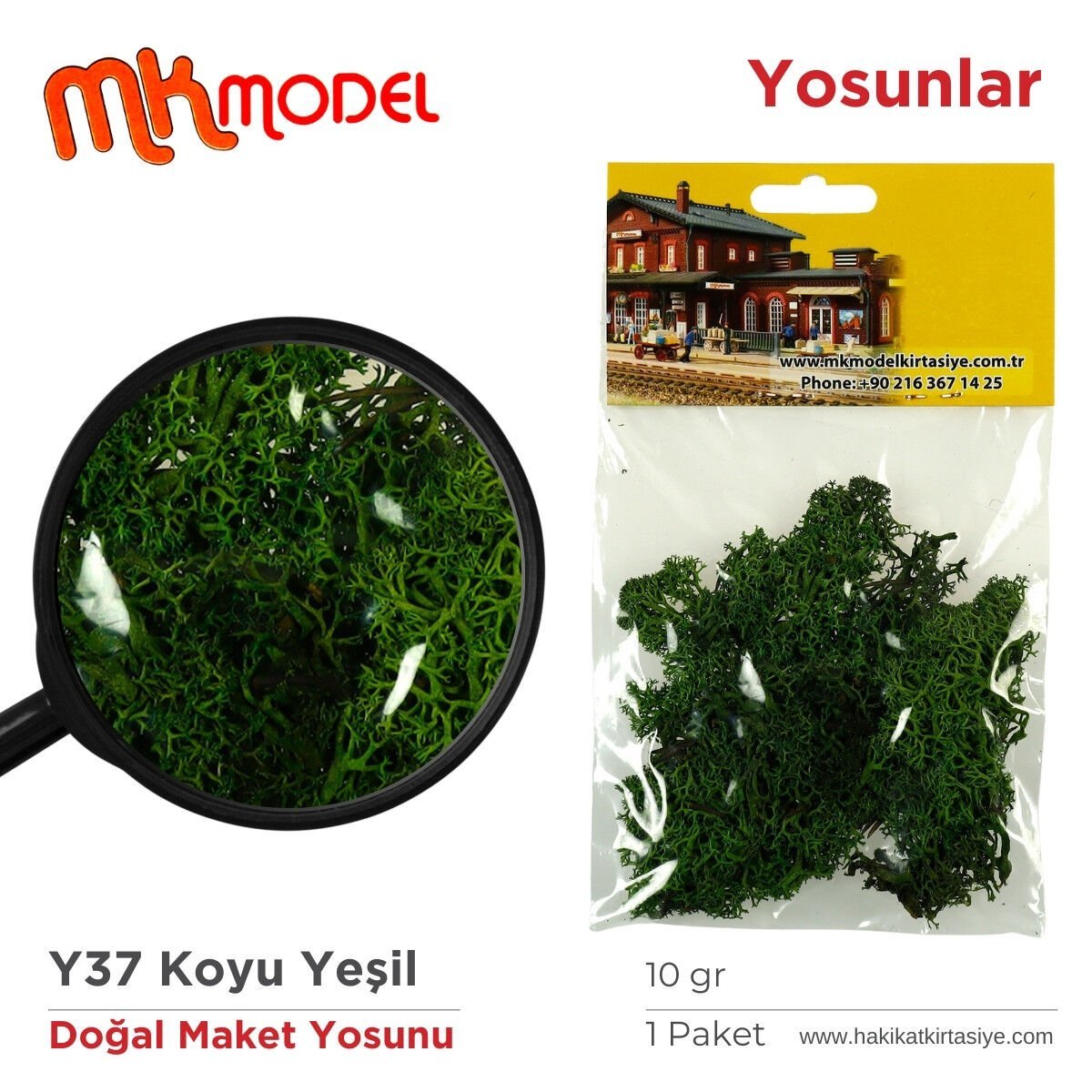 MK Model Doğal Maket Yosun 10gr Y37 Koyu Yeşil