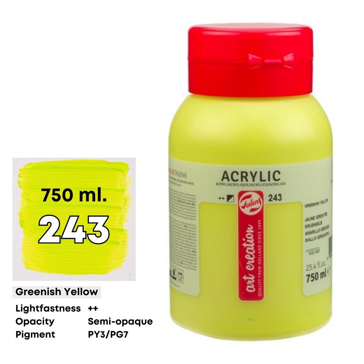 Art Creation Akrilik Boya 750ml 243 Greenish Yellow