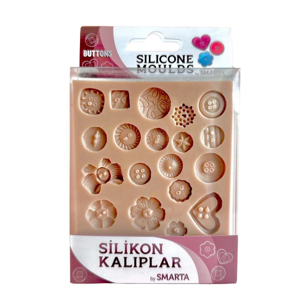 Smarta Silikon Kalıplar Düğmeler 100x130x15mm